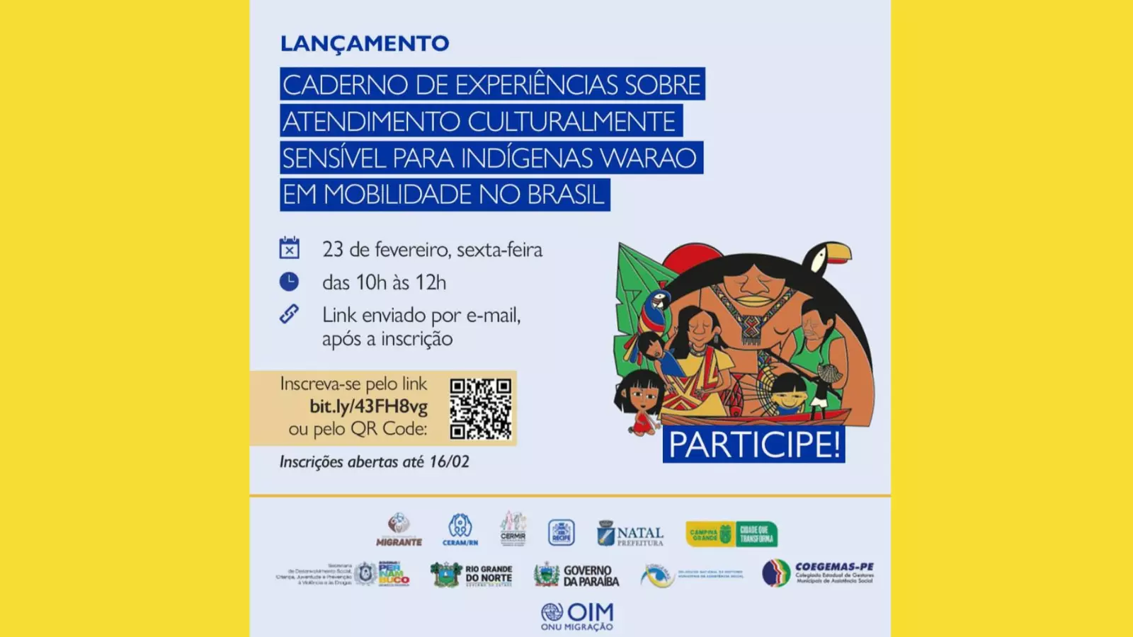 Lançamento/ Caderno de experiências sobre atendimento culturalmente sensível para indígenas Warao em mobilidade no Brasil